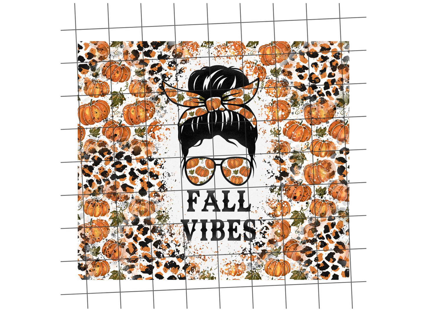 Fall Vibes Lady w/Glasses 20oz Tumbler
