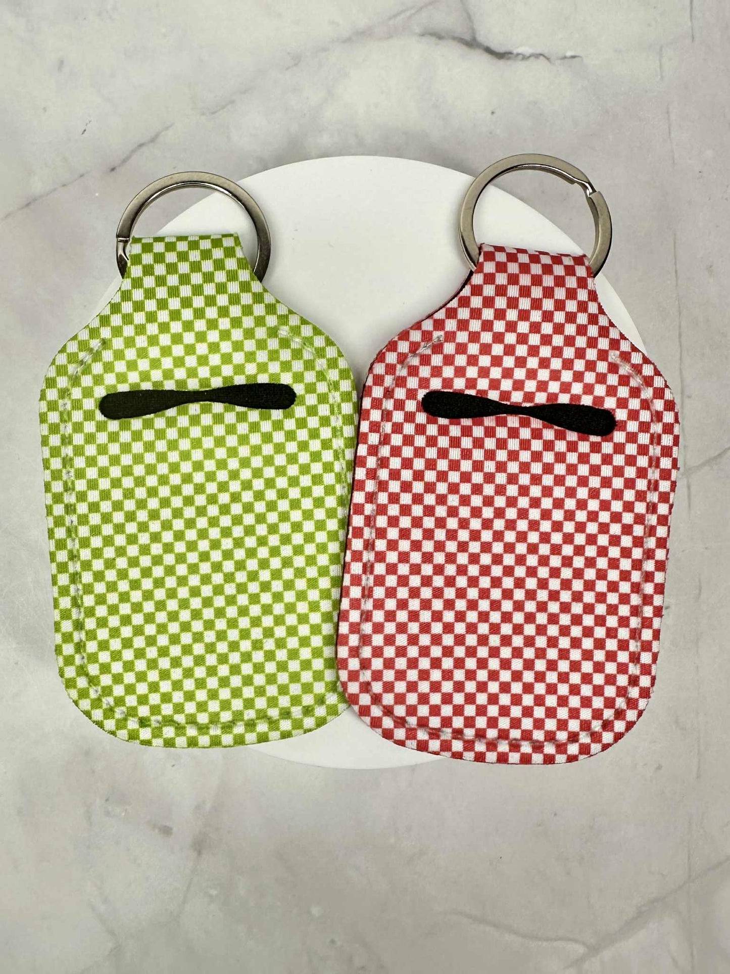 Hand Sanitizer/AirPod Holder Keychain_Checkered
