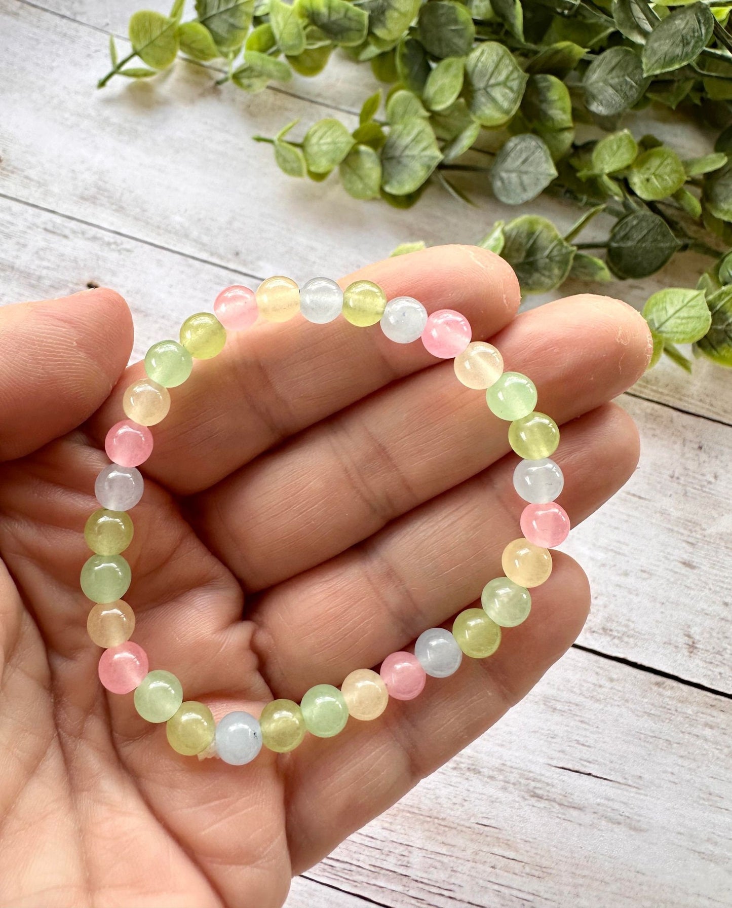 Single Strand Pastel Beaded Stretch Bracelet