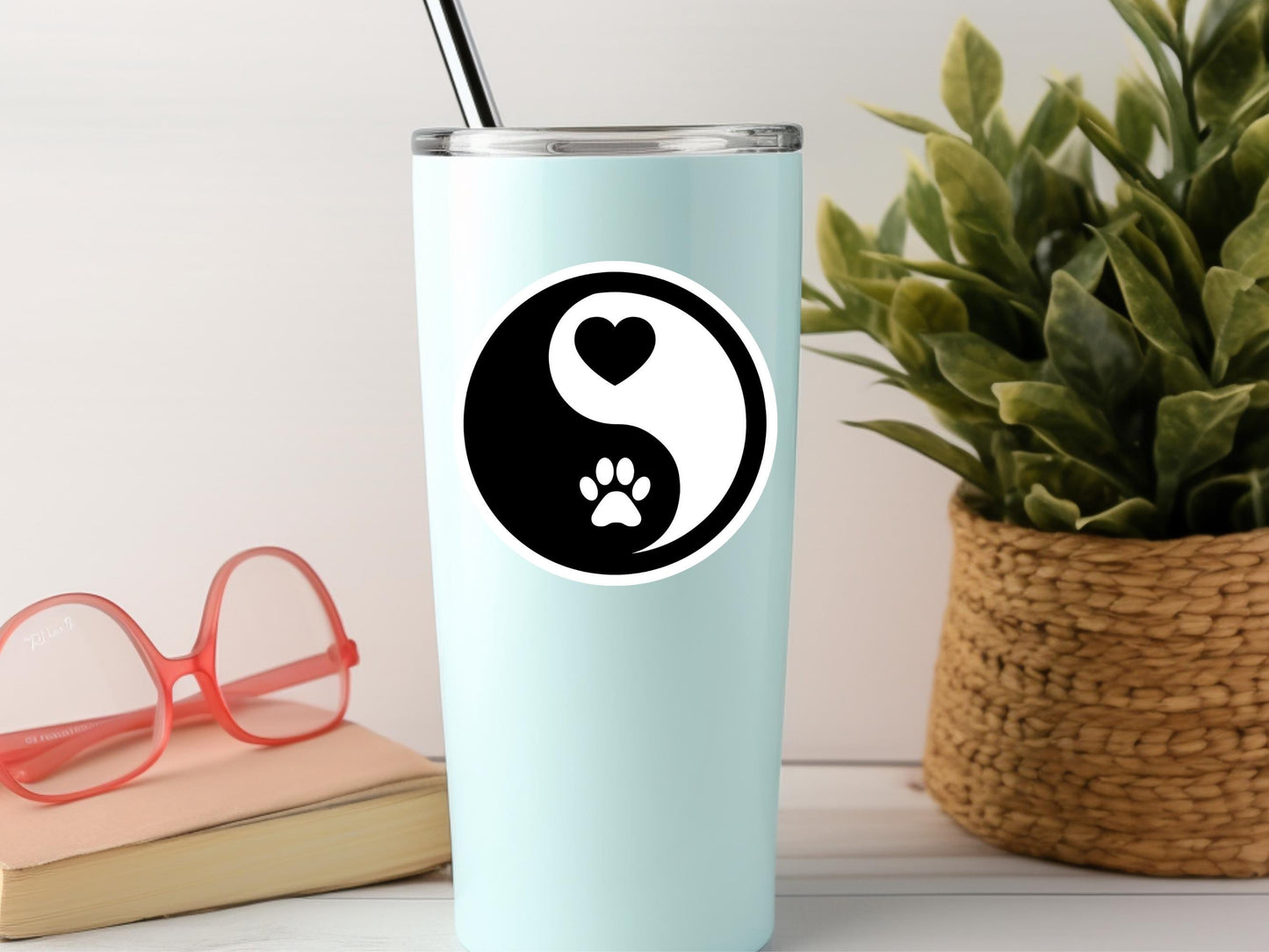 Yin Yang Dog Sticker