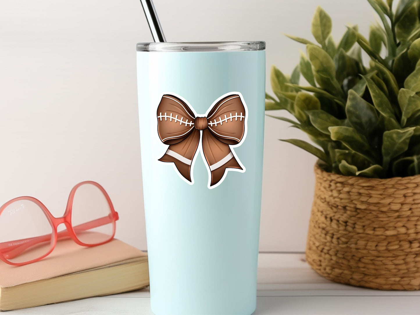 Football Bow Sticker
