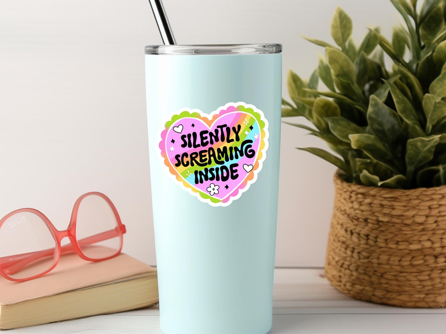 Silently Screaming Inside Heart Sticker