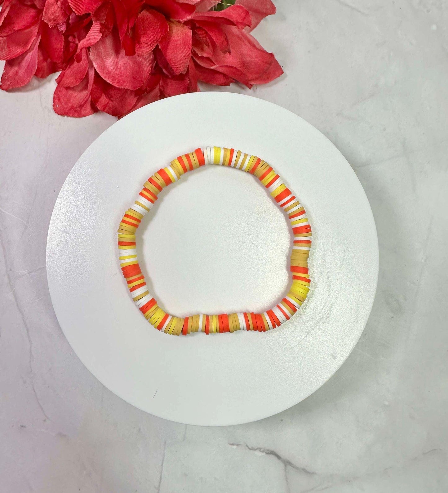 Single Strand Tequila Sunrise Heishi Bracelet