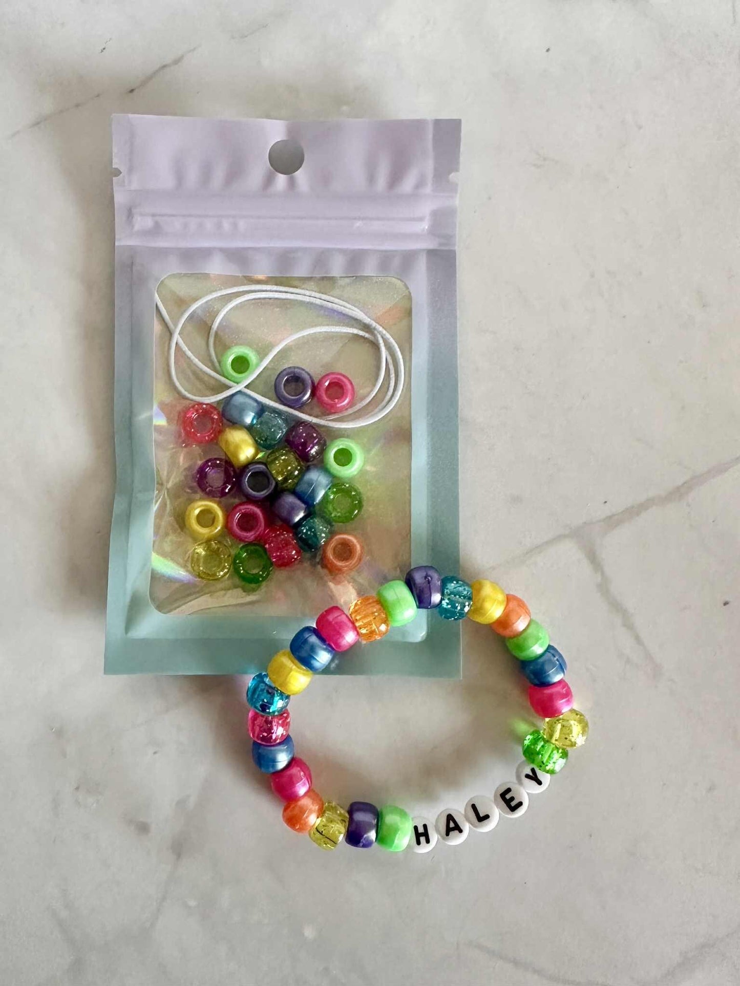 DIY Custom Name Bracelet Kit: Kids Birthday Party Favor