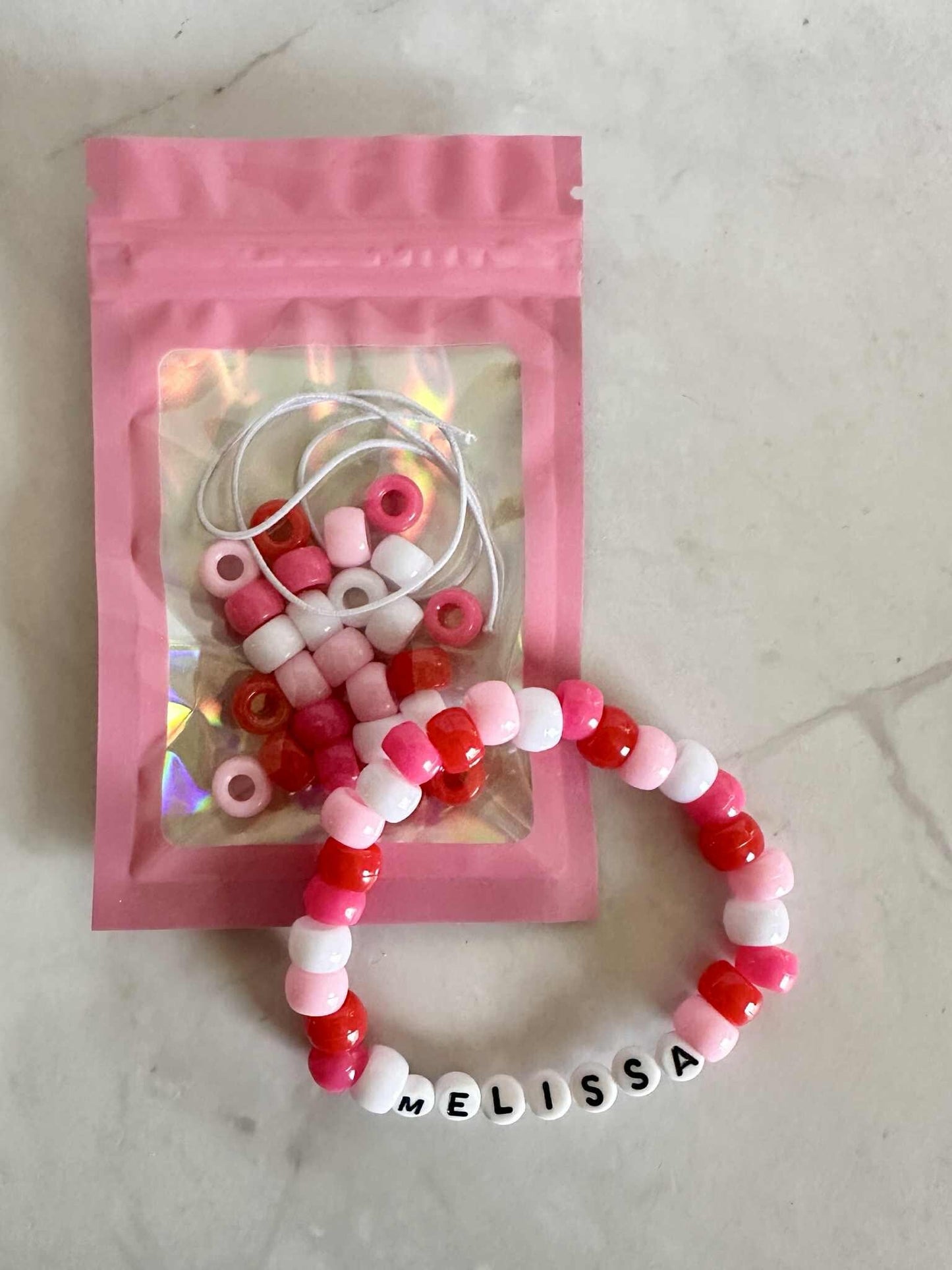 DIY Valentine Bracelet Kit: Custom Name, Kids Party Favor