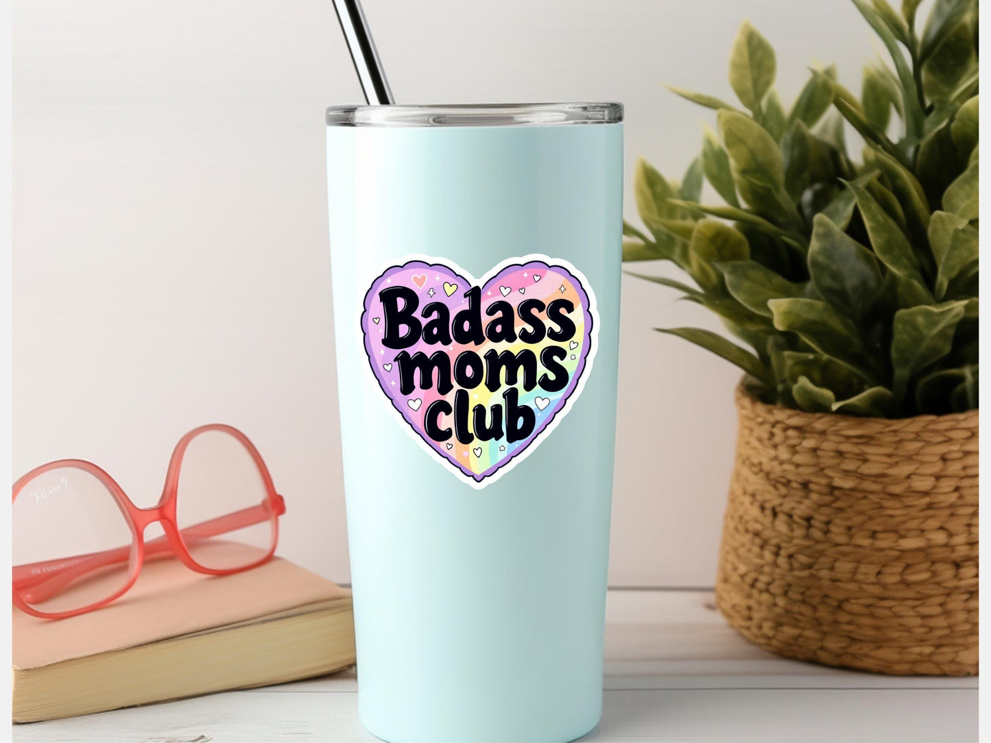 Badass Moms Club Heart Sticker