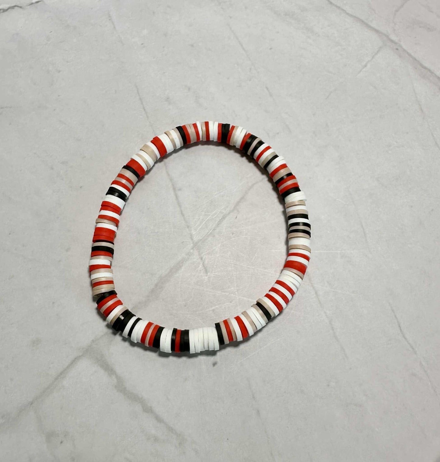 Single Strand Tribal Heishi Clay Beaded Bracelet