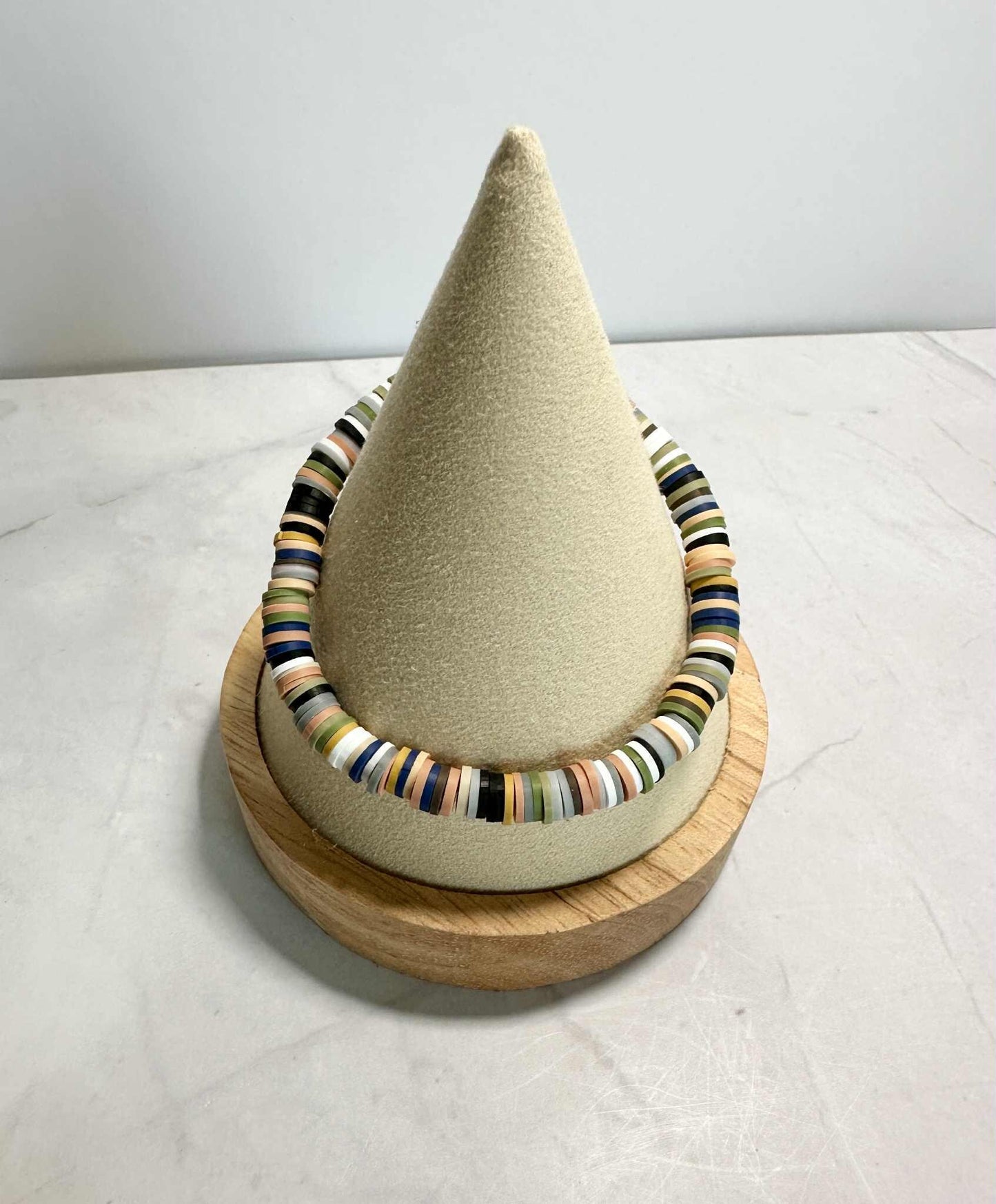 Single Strand Golden Harvest Clay Heishi Bead Bracelet
