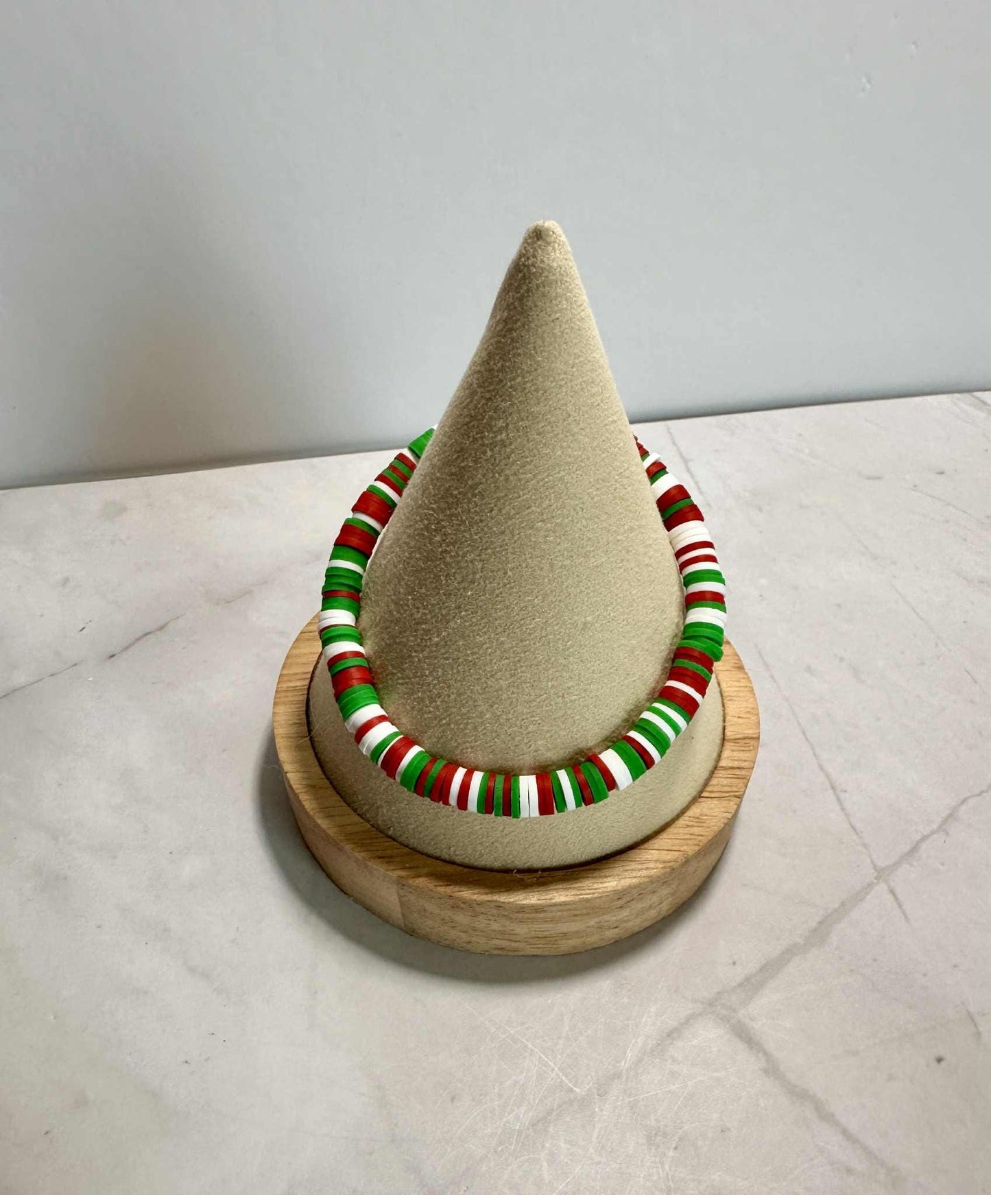 Christmas Clay Heishi Bead Bracelet: Holiday Stacking Bracelet