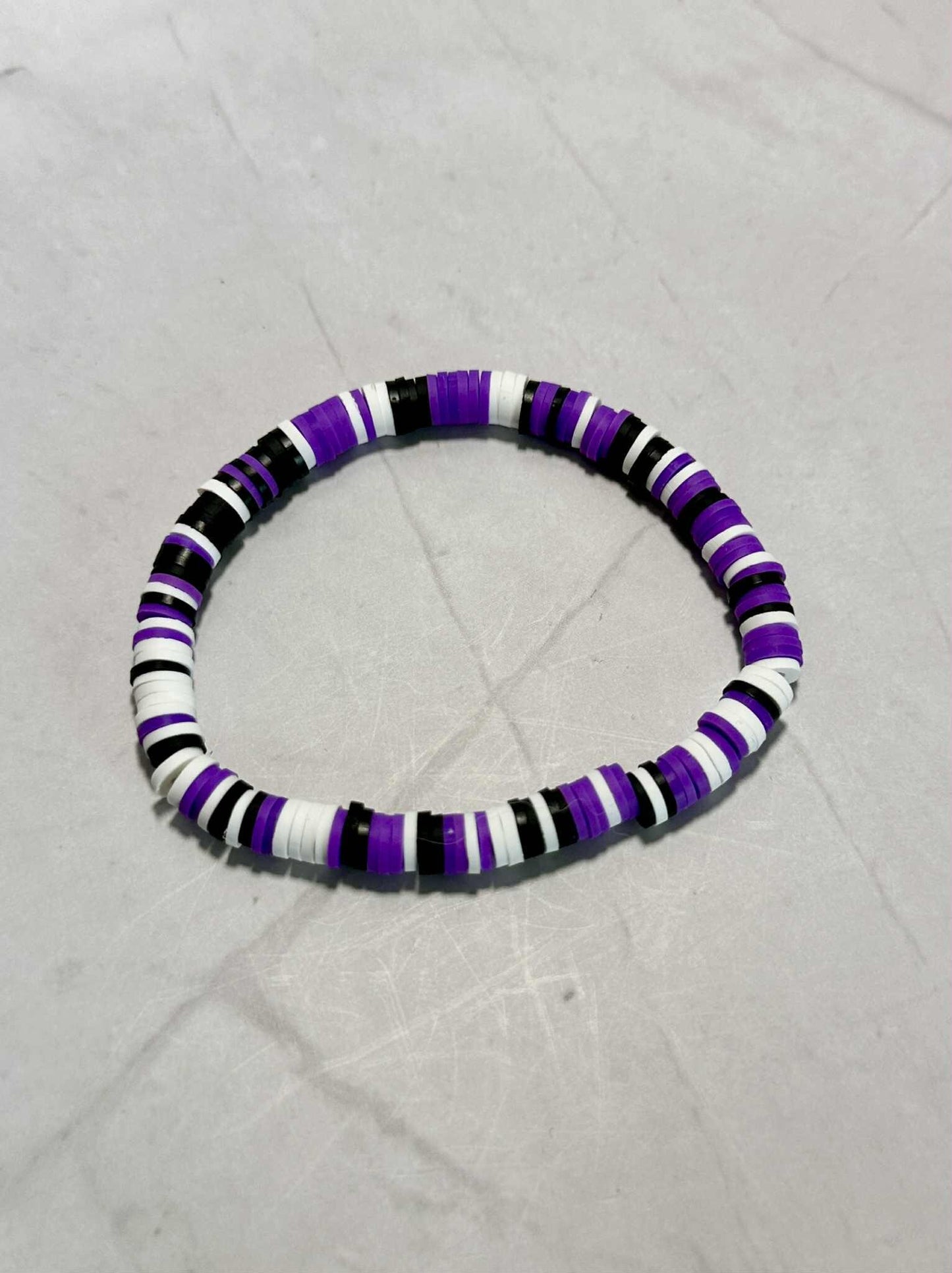 Single Strand Cosmic Plum Heishi Clay Beaded Bracelet