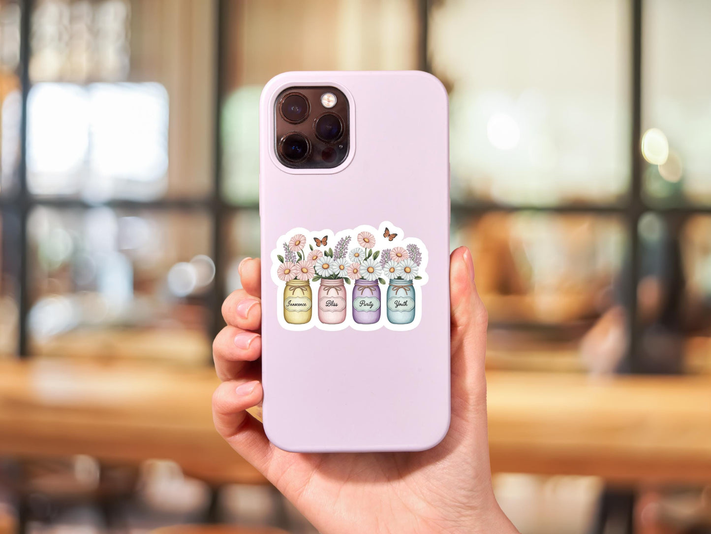 April Birth Flower Daisy & Sweet Pea Sticker