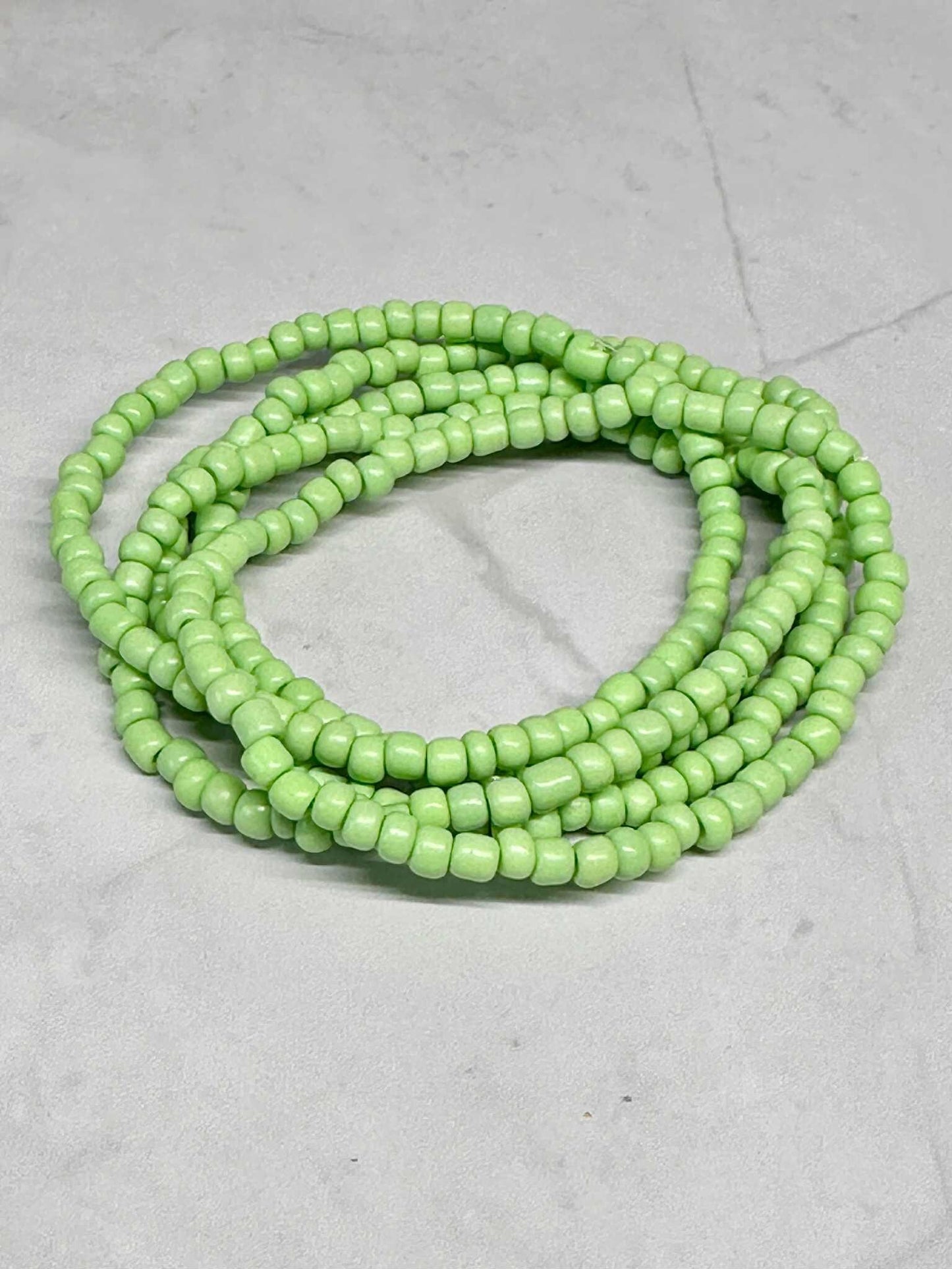 Single Strand Neon Green Seed Bead Bracelet