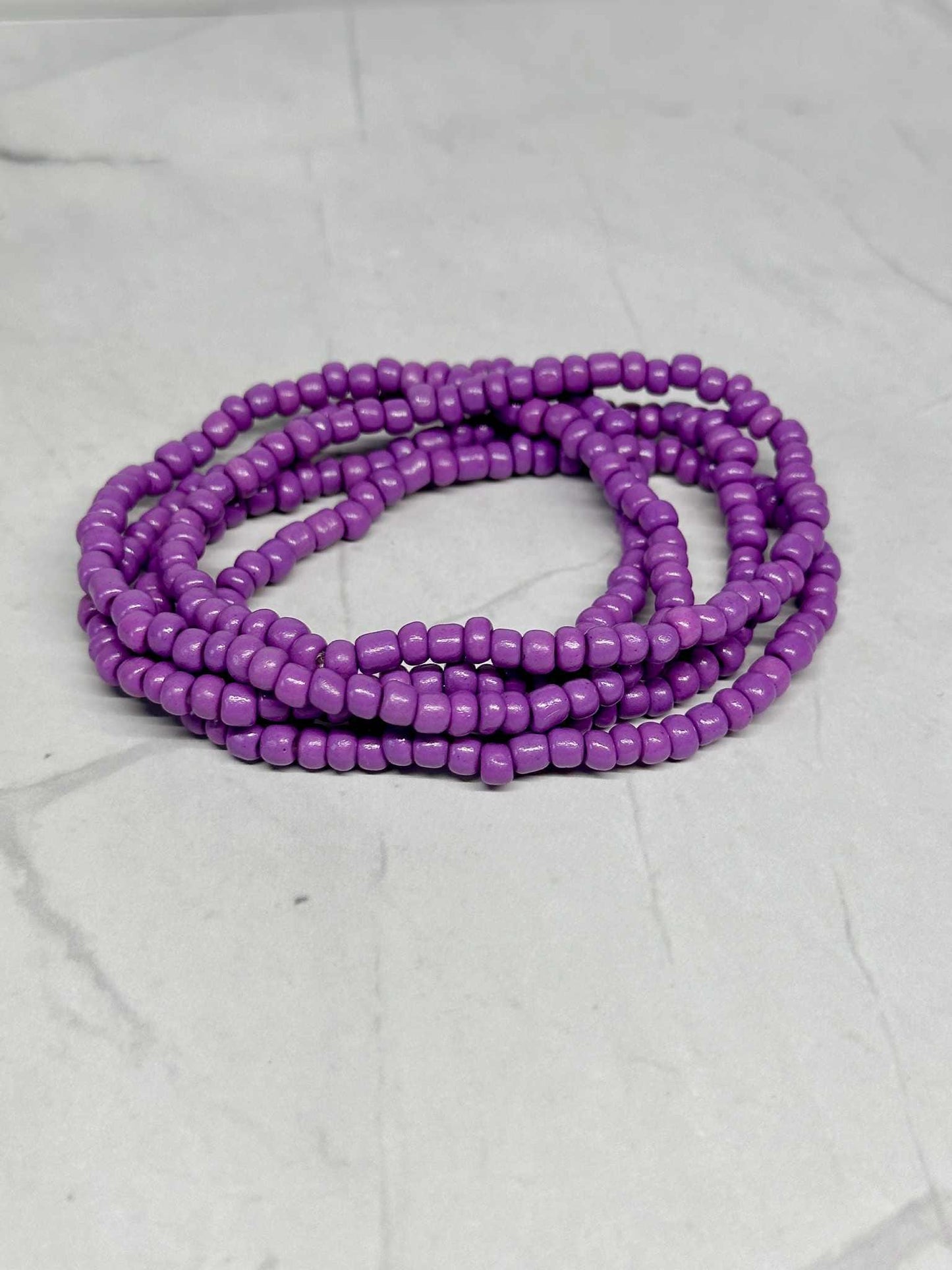 Single Strand Violet Seed Bead Stretch Bracelet