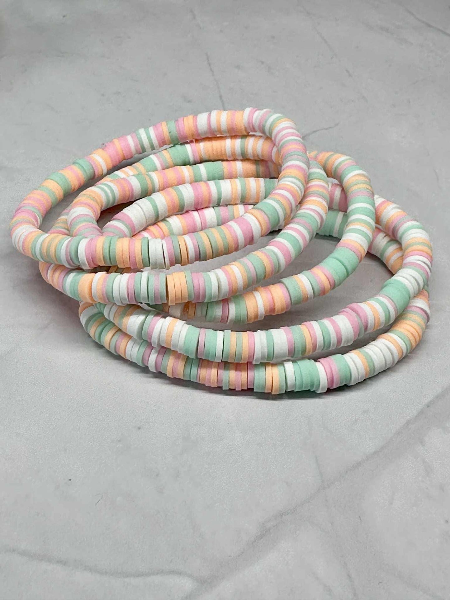 Single Strand Soft Sherbet Clay Stretch Bracelet