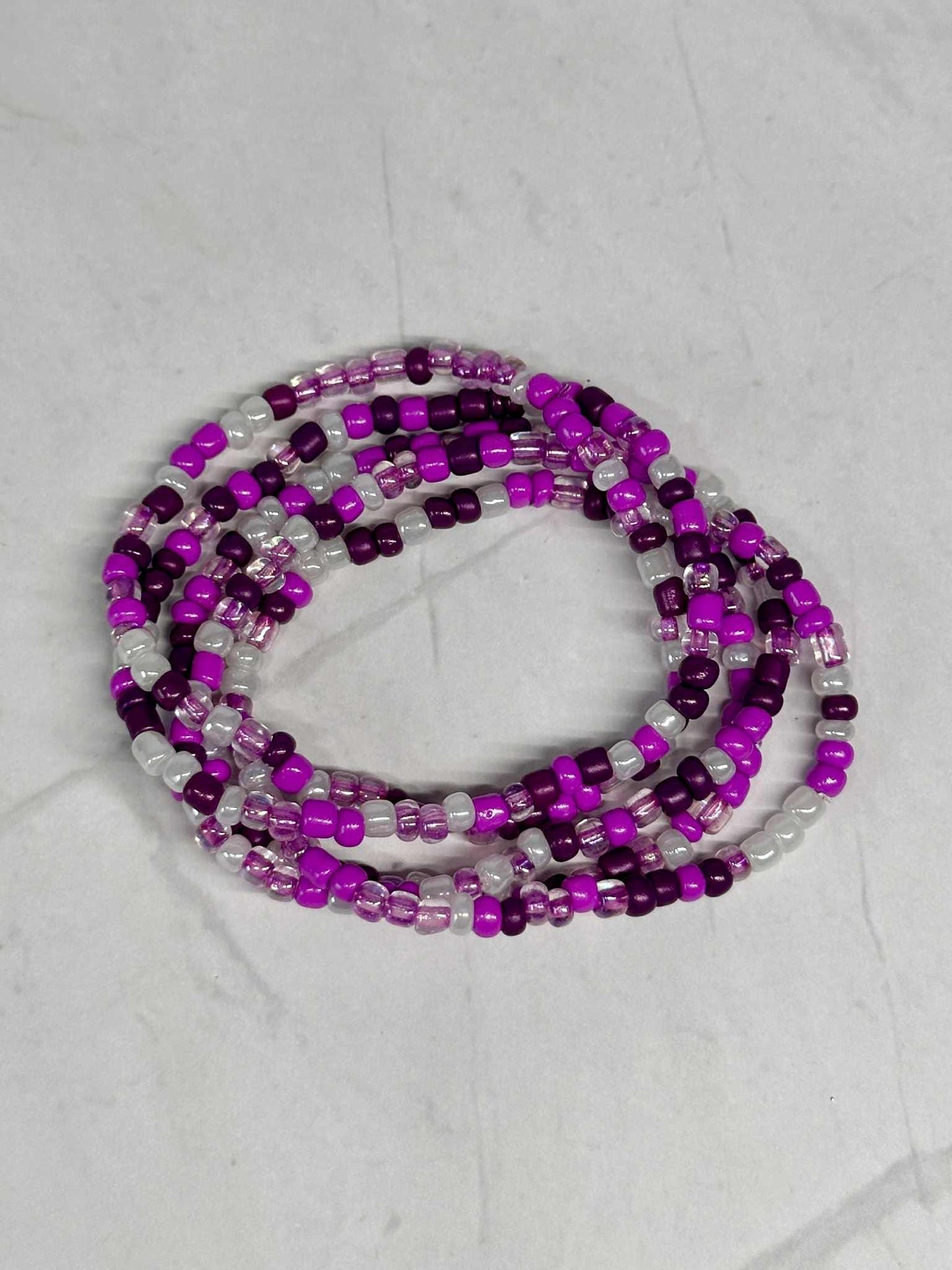Single Strand Berry Purple Seed Bead Bracelet
