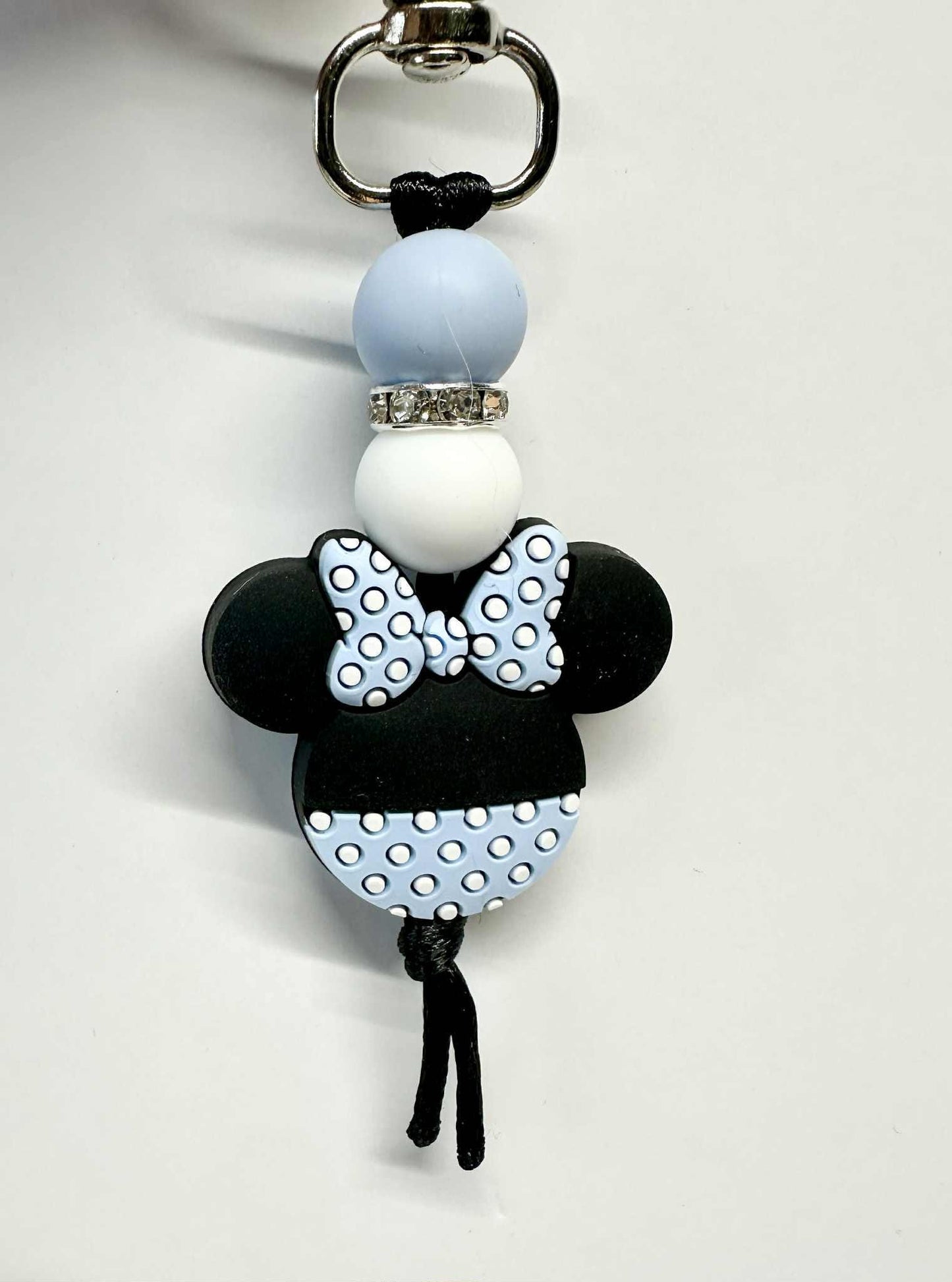 Polka Dot Bow Silicone Bead Keychain, Purse Charm, Silicone Bead Keychain, Zipper Pull