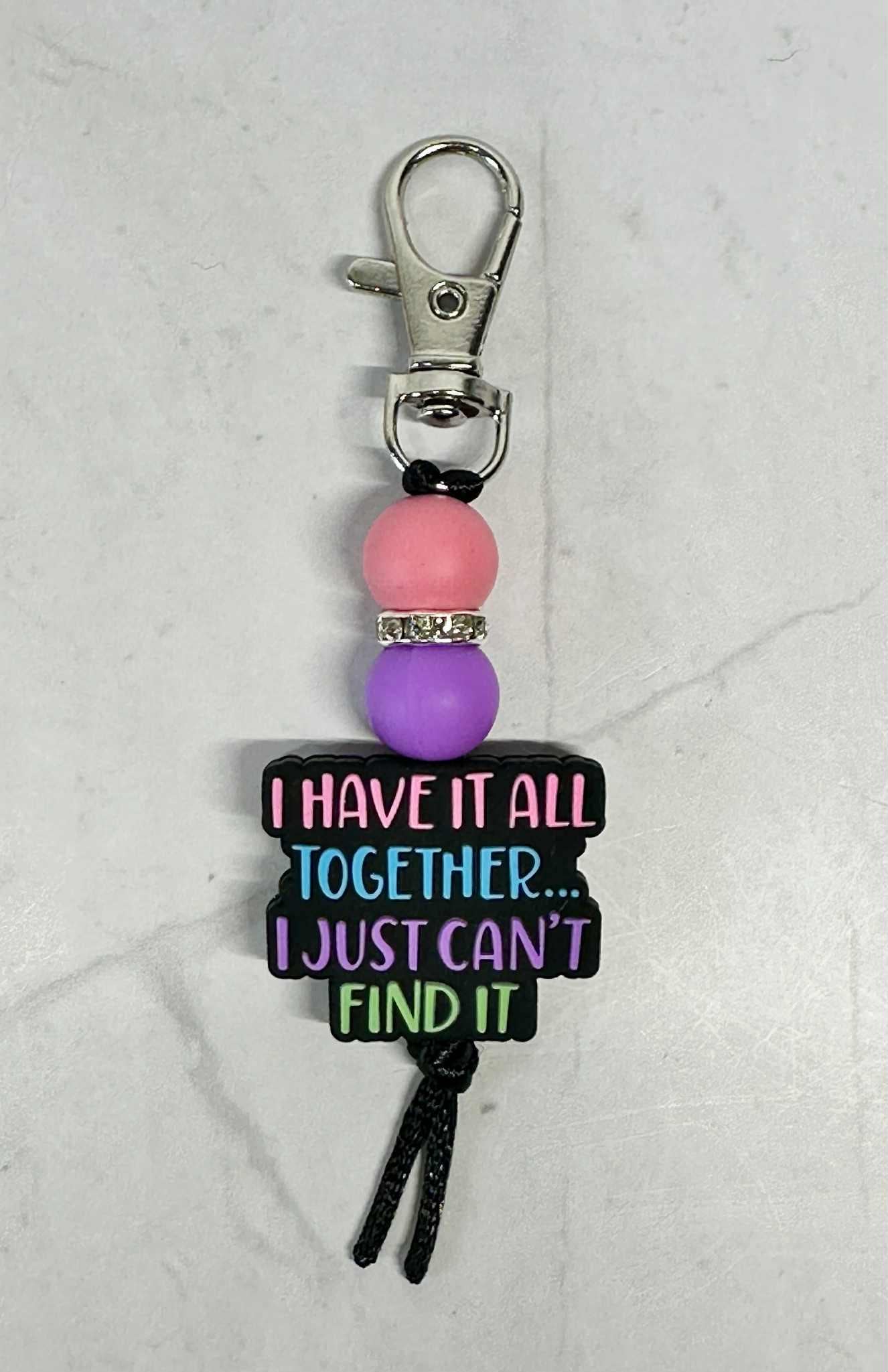 I Have It All Together Keychain, Silicone Bead Keychain, Zipper Pull