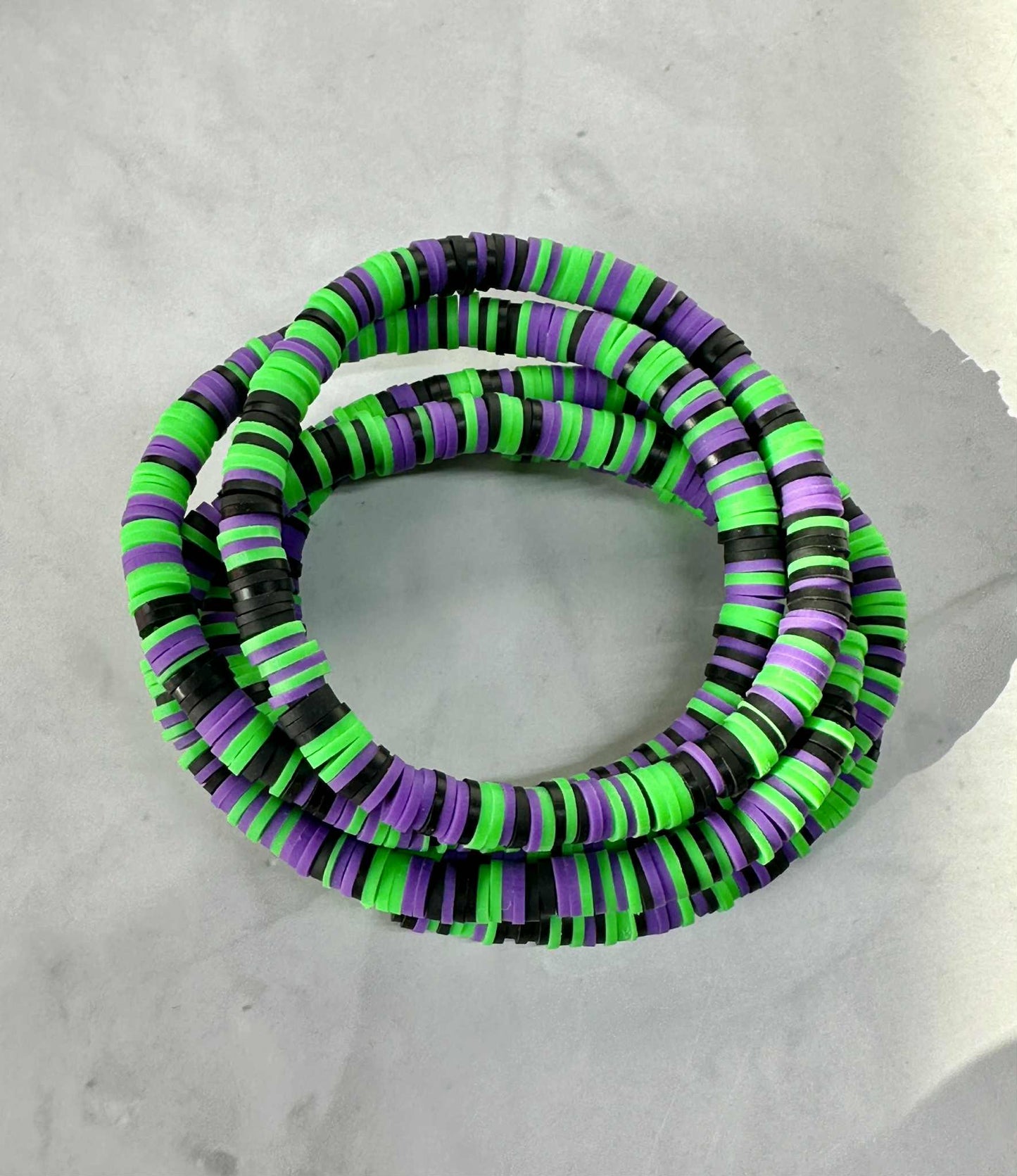 Single Strand Enchanted Neon Clay Stretch Bracelet