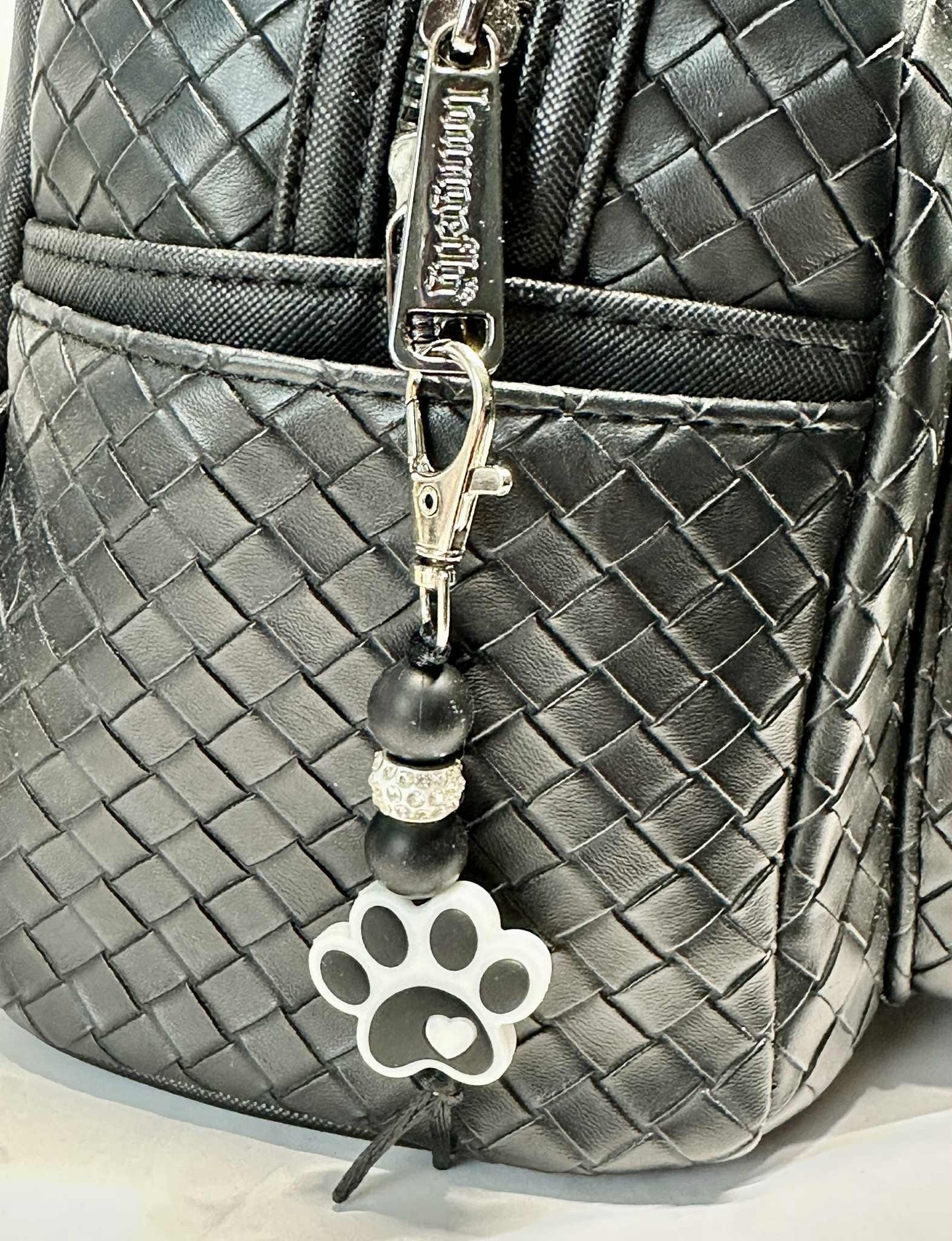 Dog Paw Keychain, Silicone Bead Keychain, Zipper Pull