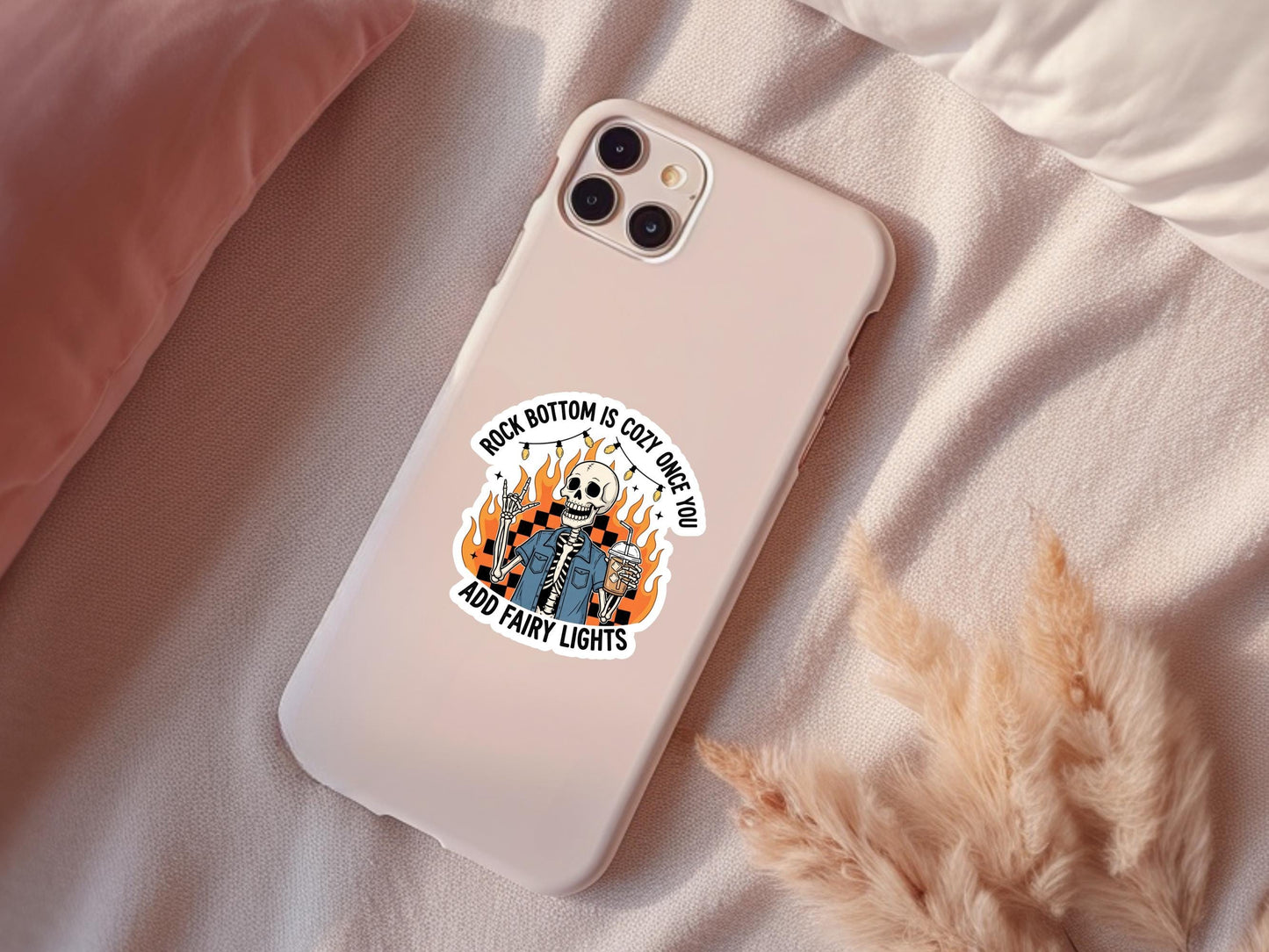 Rock Bottom Is Cozy Once You Add Fairy Lights Sticker