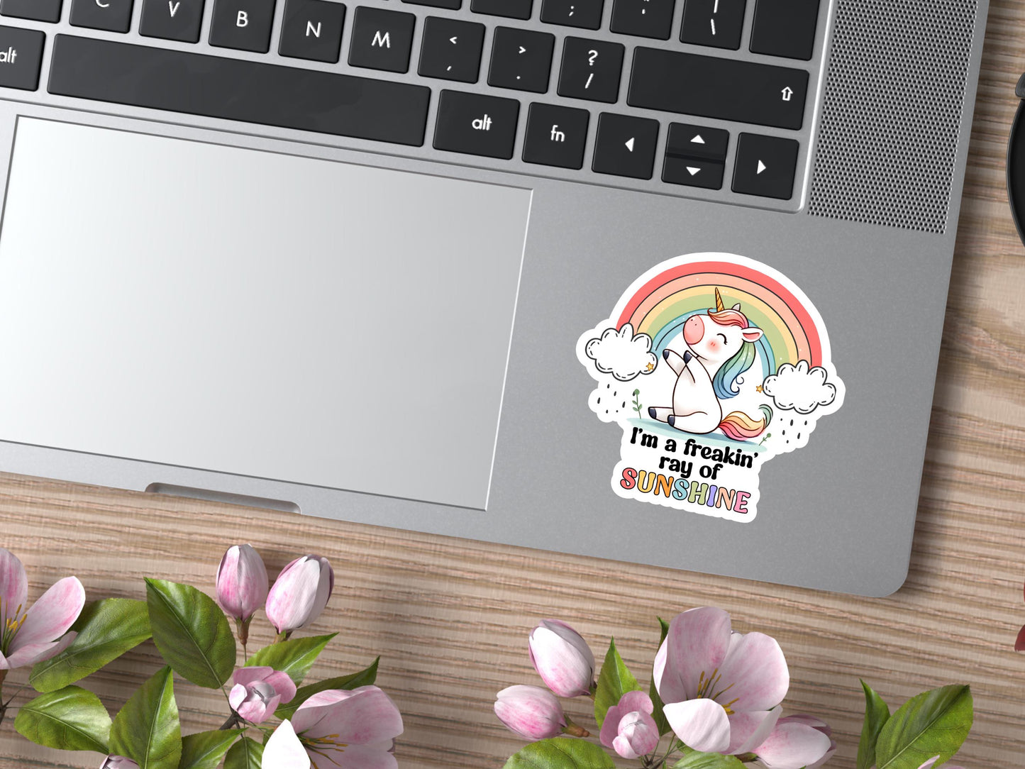 I'm a Freakin Ray Of Sunshine Unicorn and Rainbow Sticker