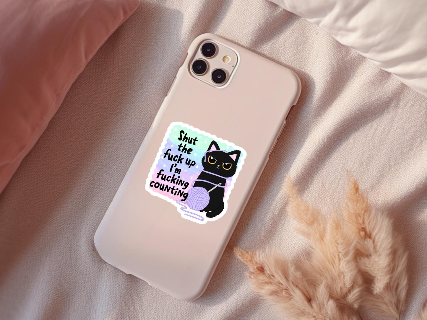 Shut The Fuck Up I'm Counting Black Cat Sticker