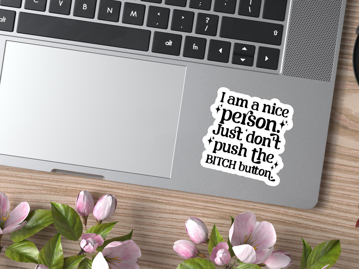 I Am A Nice Person, Just Don't Push The Bitch Button Sticker