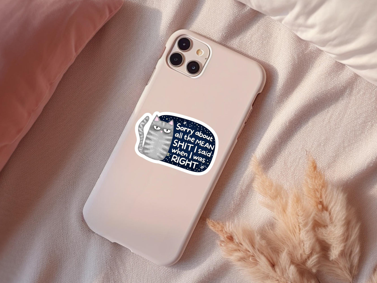 Sorry About All The Mean Shit I Said When I Was Right Cat Sticker
