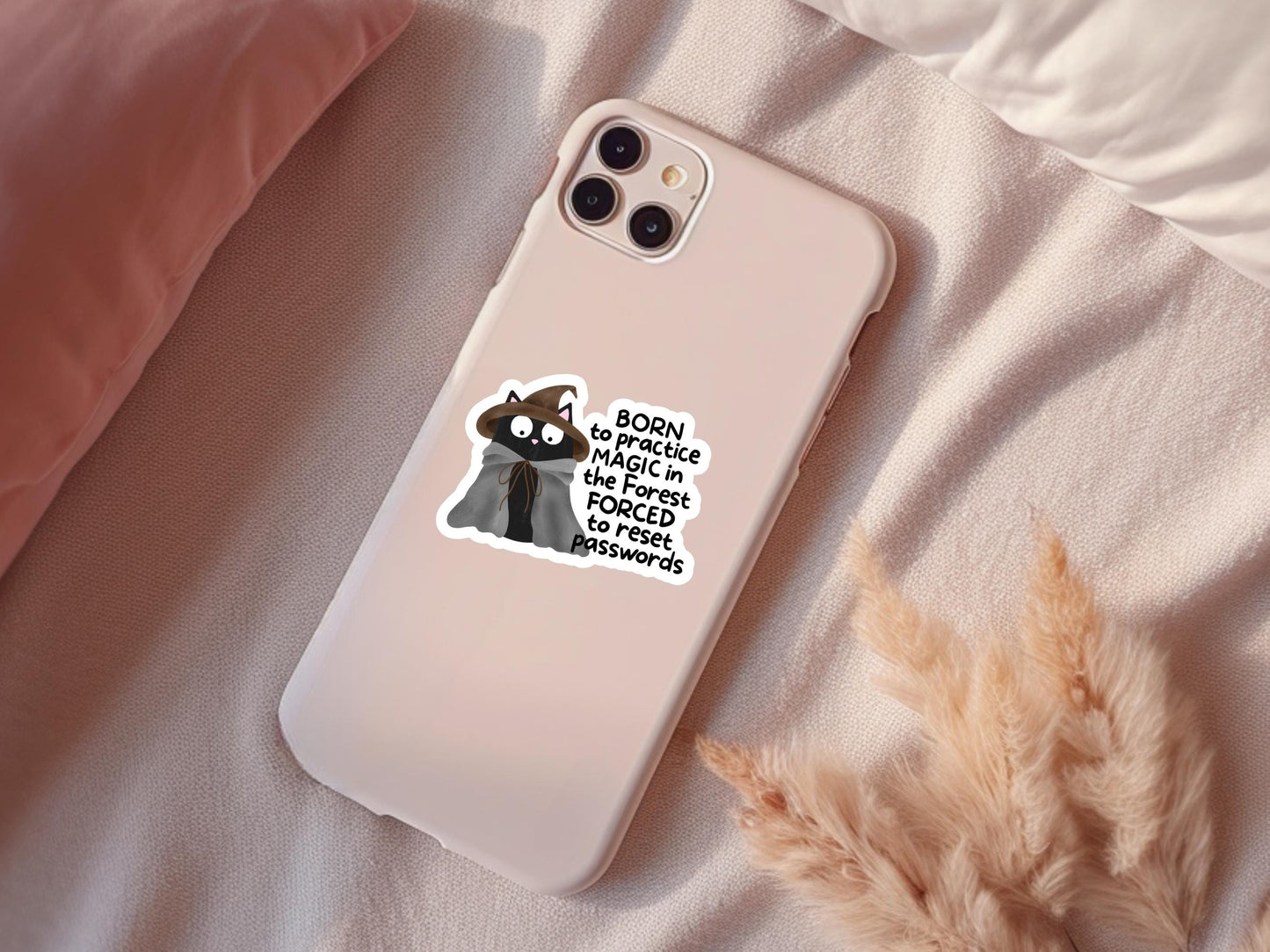 Born To Practice Magic In The Forest Black Cat Sticker