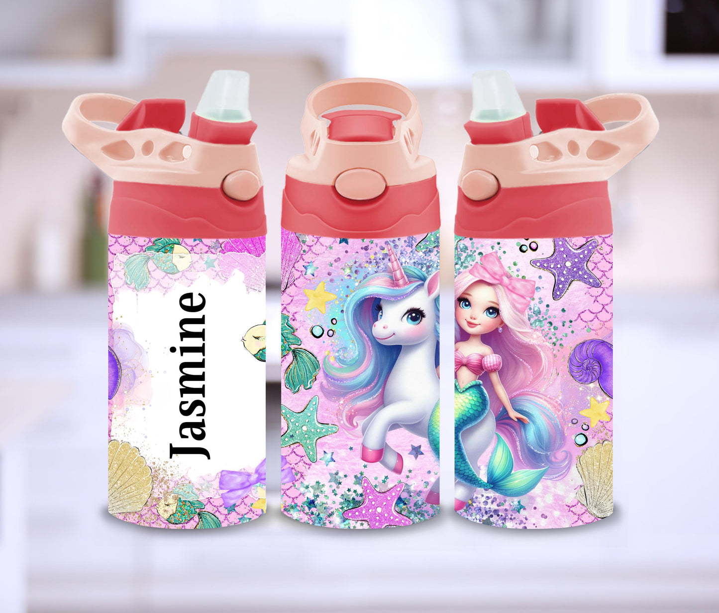 Mermaid & Unicorn Kids Personalized 12oz Tumbler