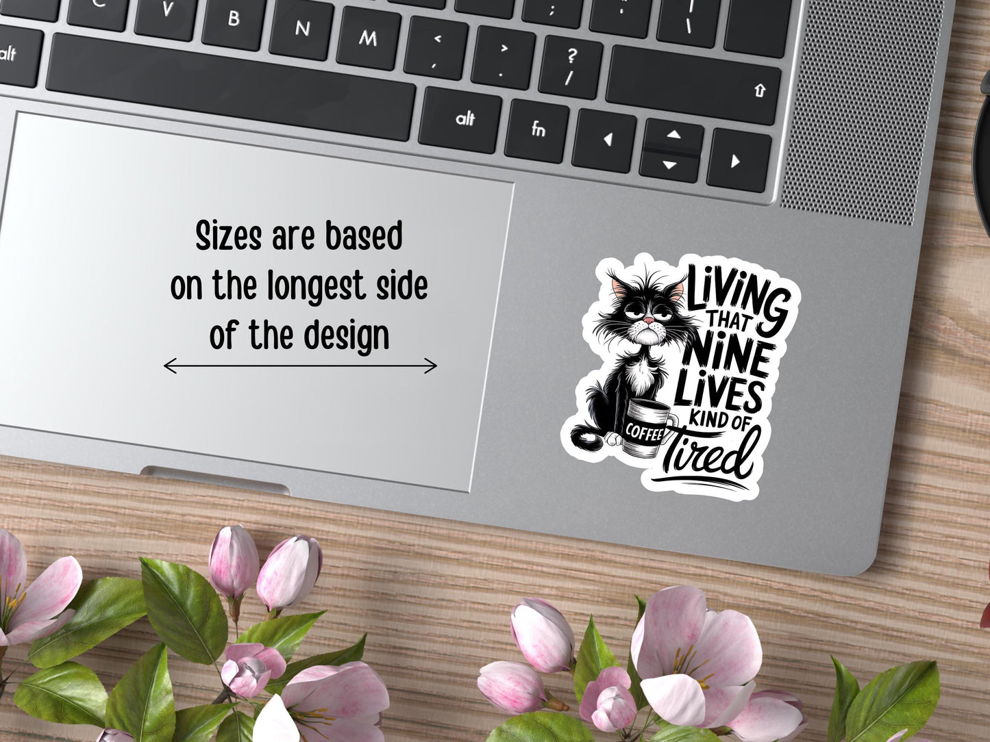 Living That Nine Lives Kind Of Tired Cat Sticker