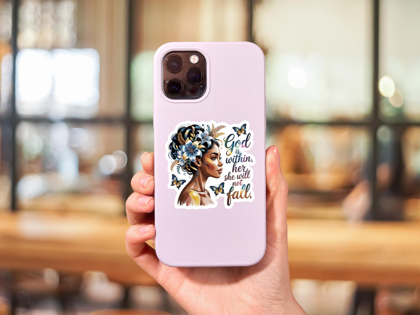 God Is Within Her, She Will Not Fall Woman Sticker