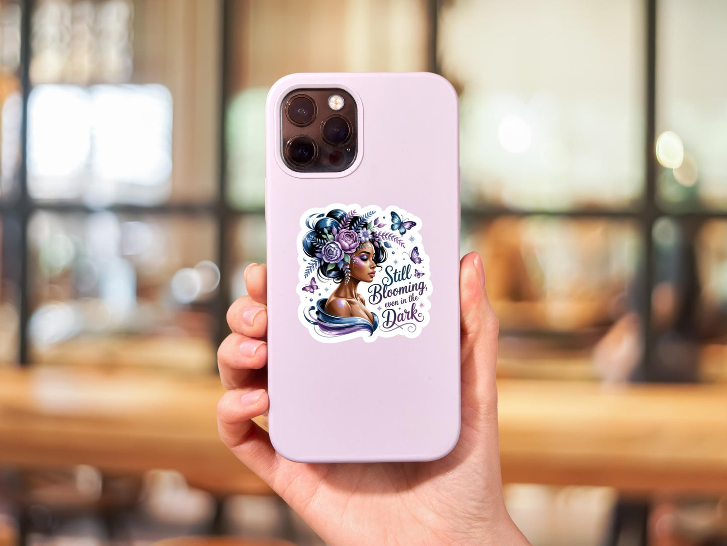Still Blooming Even In The Dark Woman Sticker