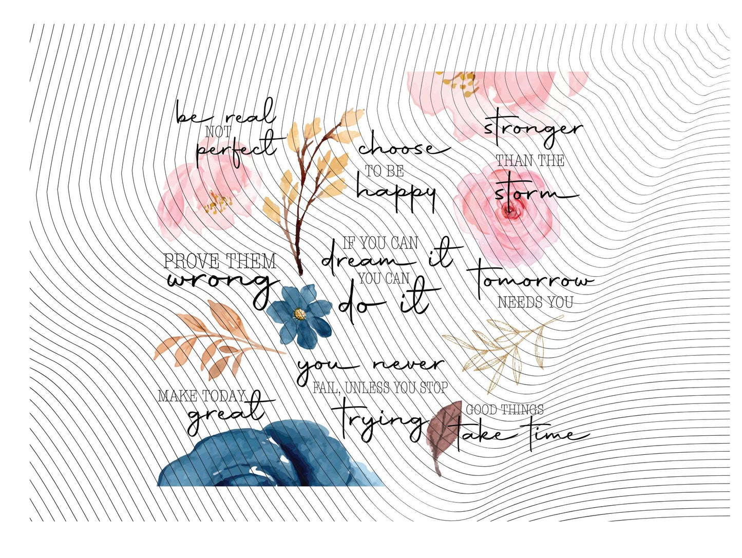 Positivity Floral Quotes 20oz Tumbler
