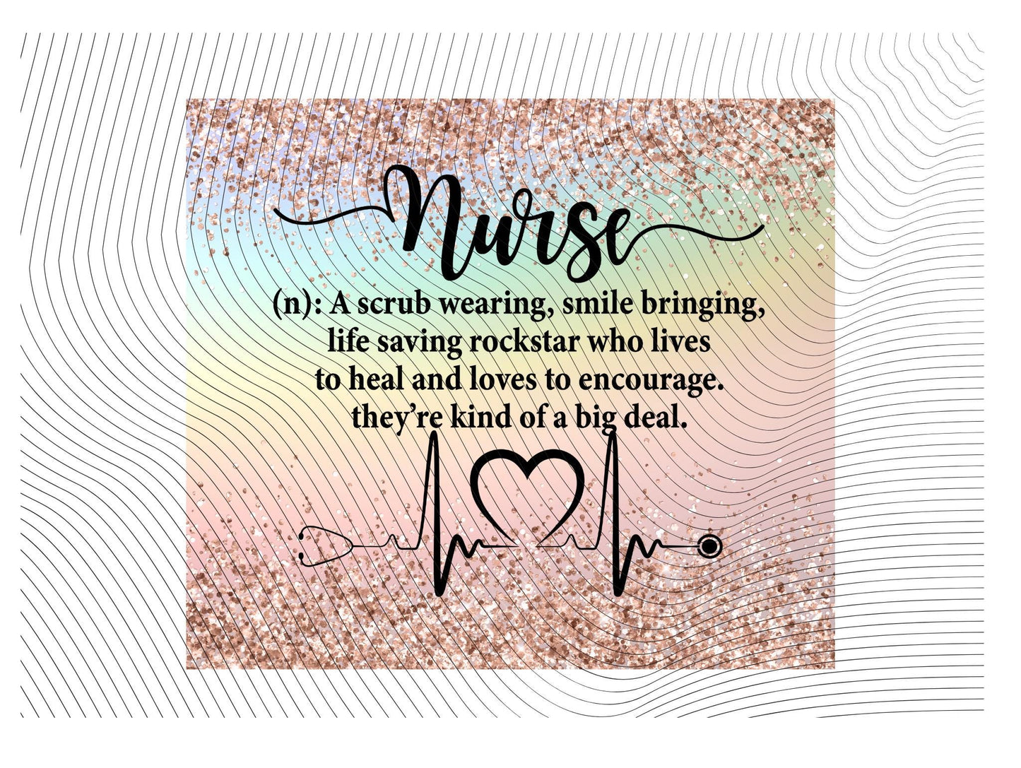 Nurse Definition Inspirational Faux Glitter 20oz Tumbler
