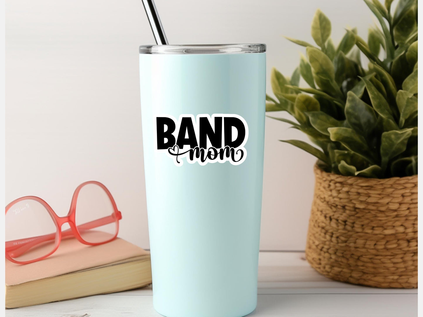 Band Mom With Heart Sticker