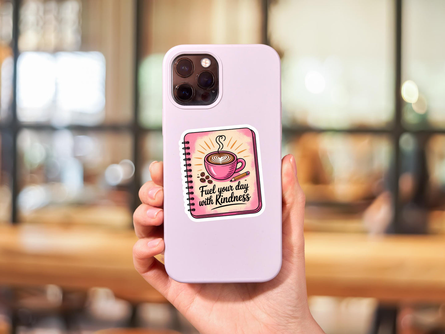 Fuel Your Day With Kindness Coffee Notebook Sticker