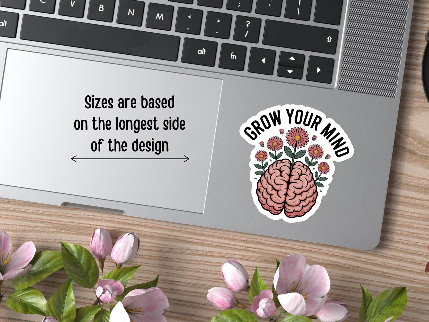 Grow Your Mind Brain And Flowers Sticker