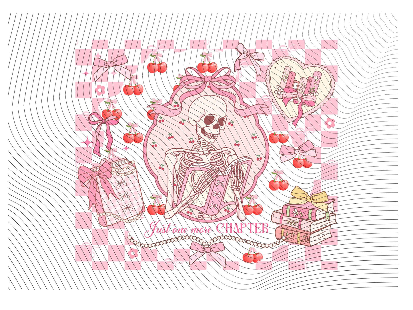 Just One More Chapter Skeleton Bookish 20oz Tumbler