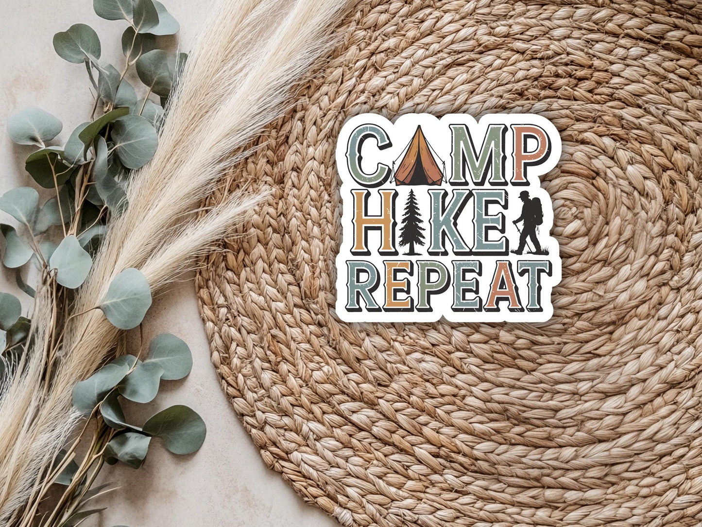 Camp Hike Repeat Sticker