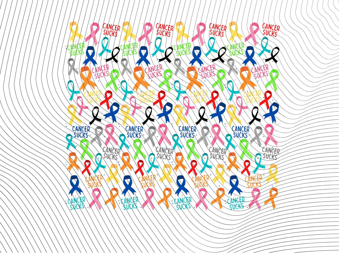 Cancer Sucks Colorful Ribbons 20oz Tumbler