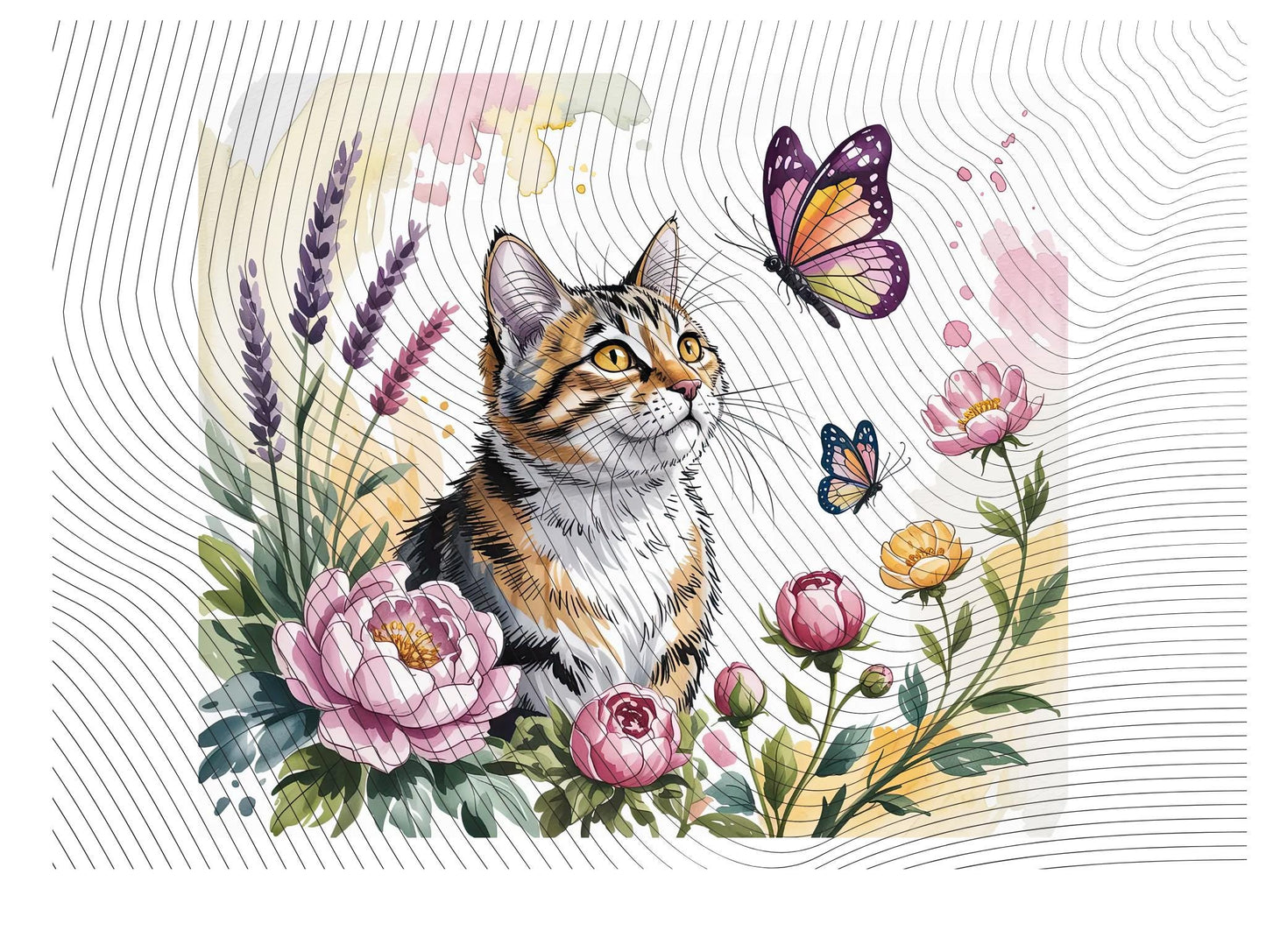 Watercolor Cat In Flowers 20oz Tumbler