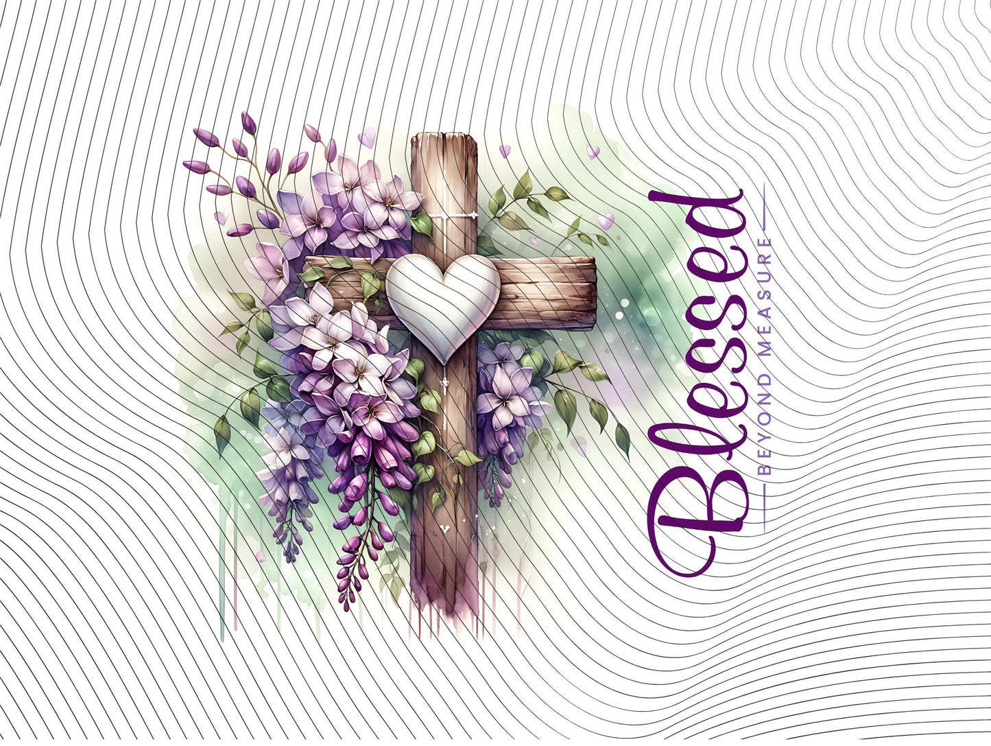 Watercolor Blessed Beyond Measure Cross And Flowers 20oz Tumbler
