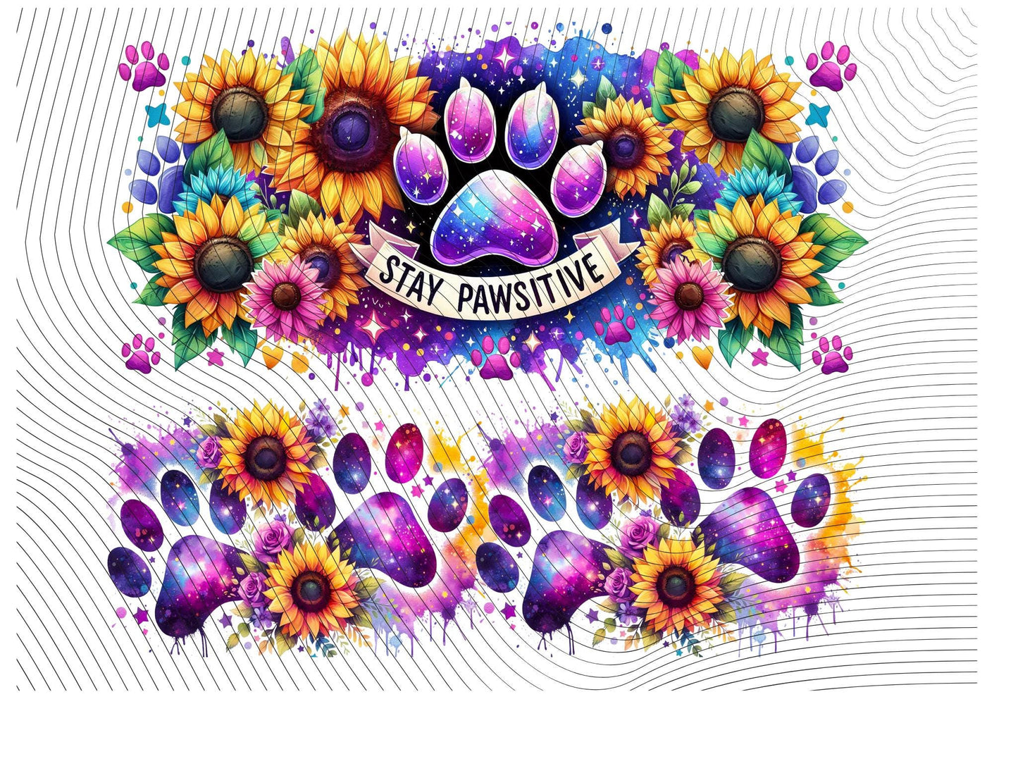 Stay Pawsitive Floral 40oz Tumbler