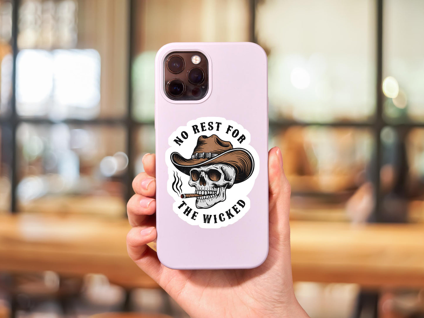 No Rest For The Wicked Skeleton Sticker