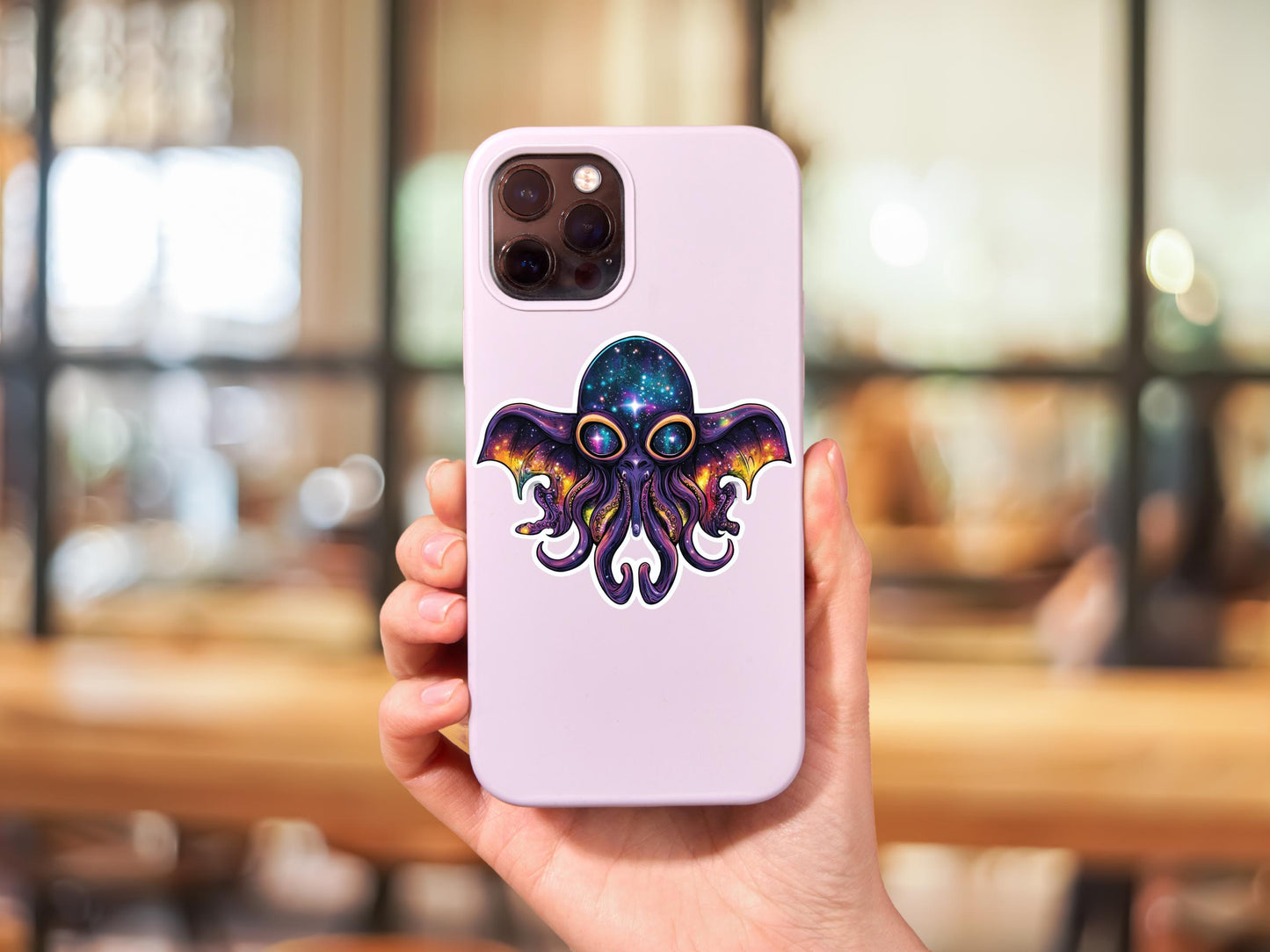 Sci Fi Alien Octopus With Wings Sticker
