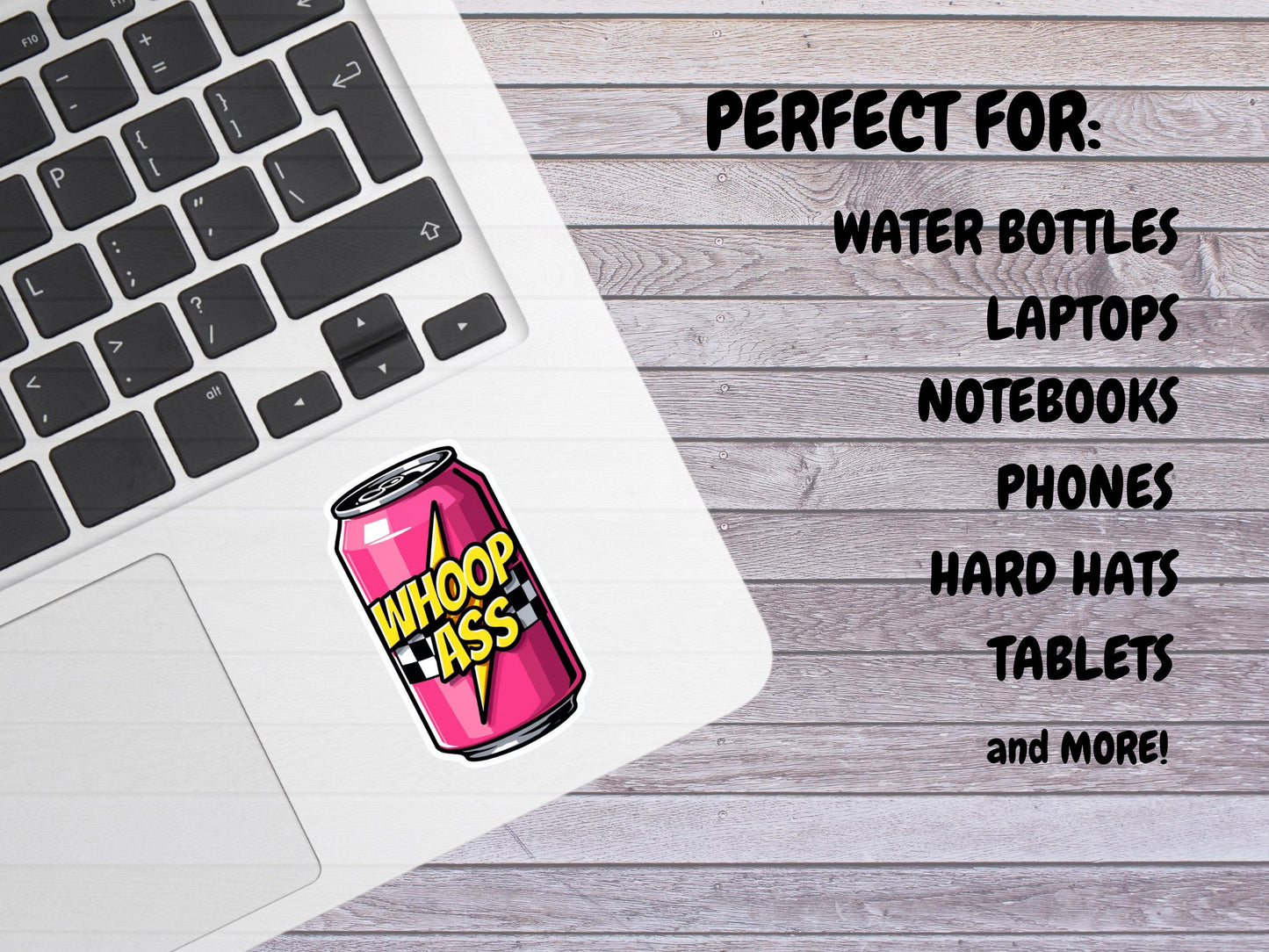 Whoop Ass Pink Can Sticker