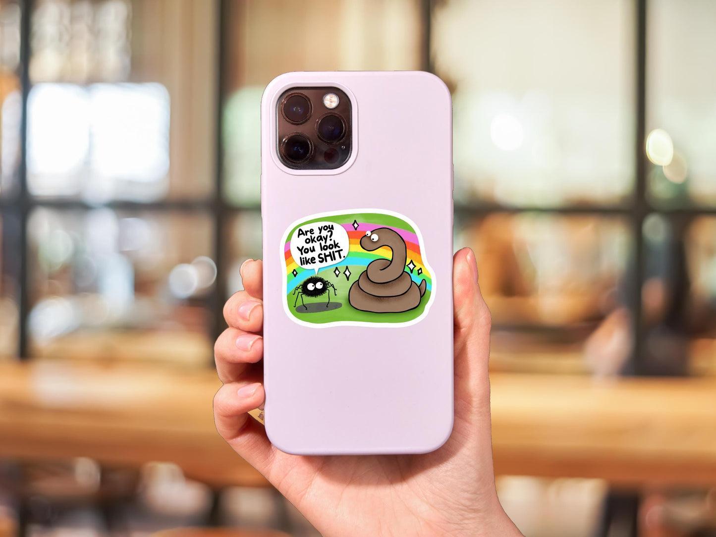 Are You Ok? You Look Like Shit Spider And Snake Sticker