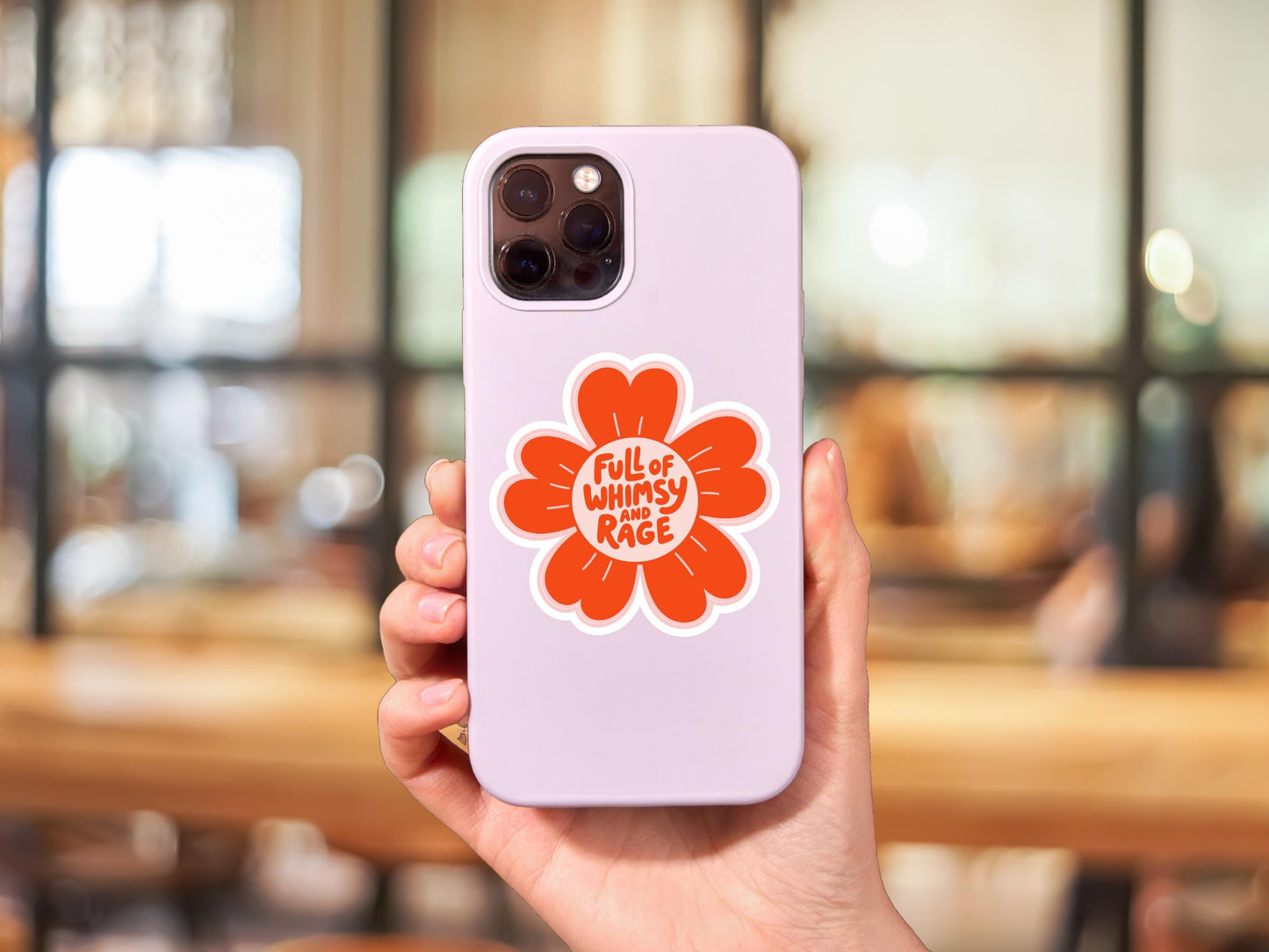 Full Of Whimsy And Rage Flower Sticker