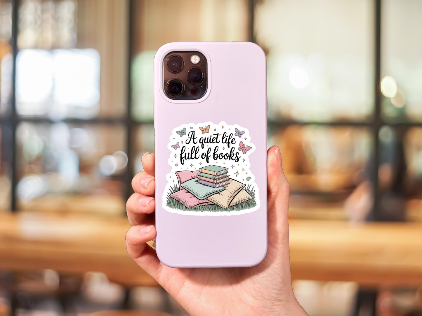 A Quiet Life Full Of Books Sticker